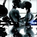Robots kiss in Bjork music video.