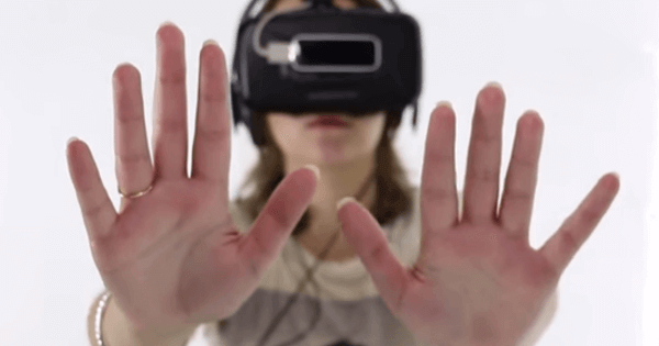 Girl using VR technology
