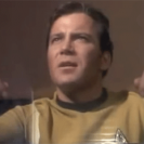 Actor William Shatner playing his role of Captain Kirk on Star Trek.