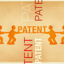 An image depicting struggle over patent law.