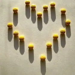 Tablets are placed in the shape of a heart.