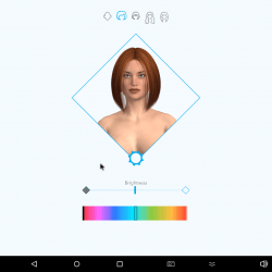 Hair choices on Harmony AI app.