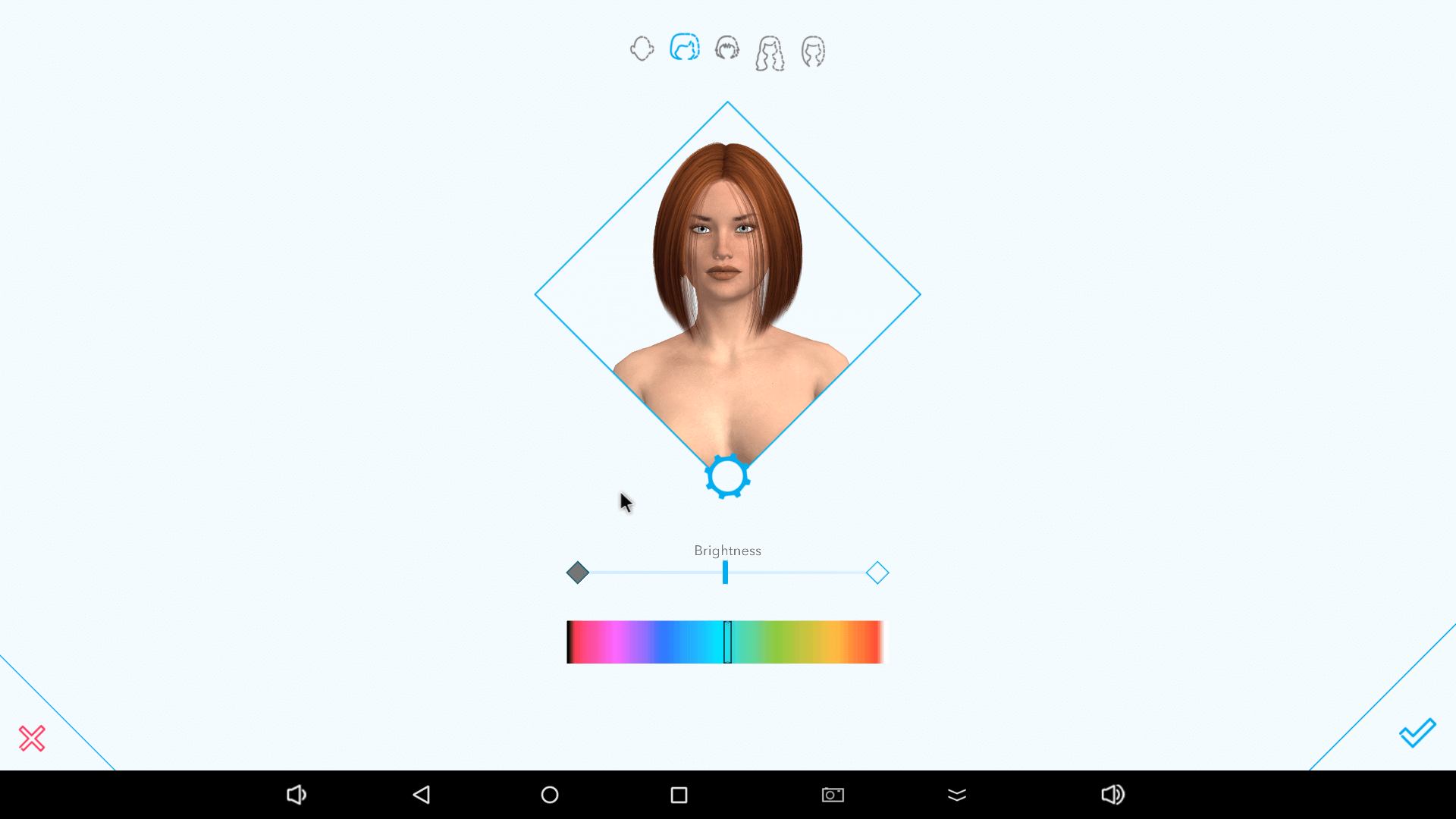 Hair choices on Harmony AI app. 