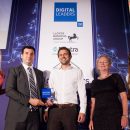 The SH:24 team at the Digital Leaders 100 awards ceremony winning an prize for its work fighting STIs in the UK.
