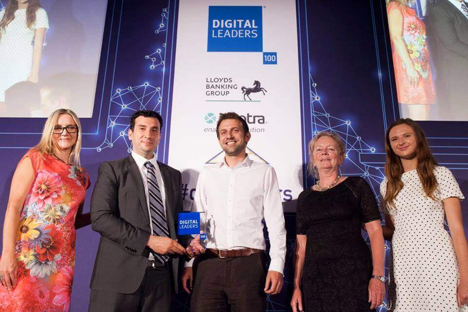 The SH:24 team at the Digital Leaders 100 awards ceremony winning an prize for its work fighting STIs in the UK.