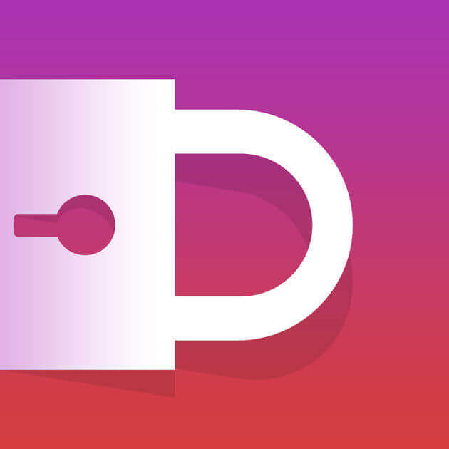 A white lock in front of a redish pink background is the Diskreet app logo.