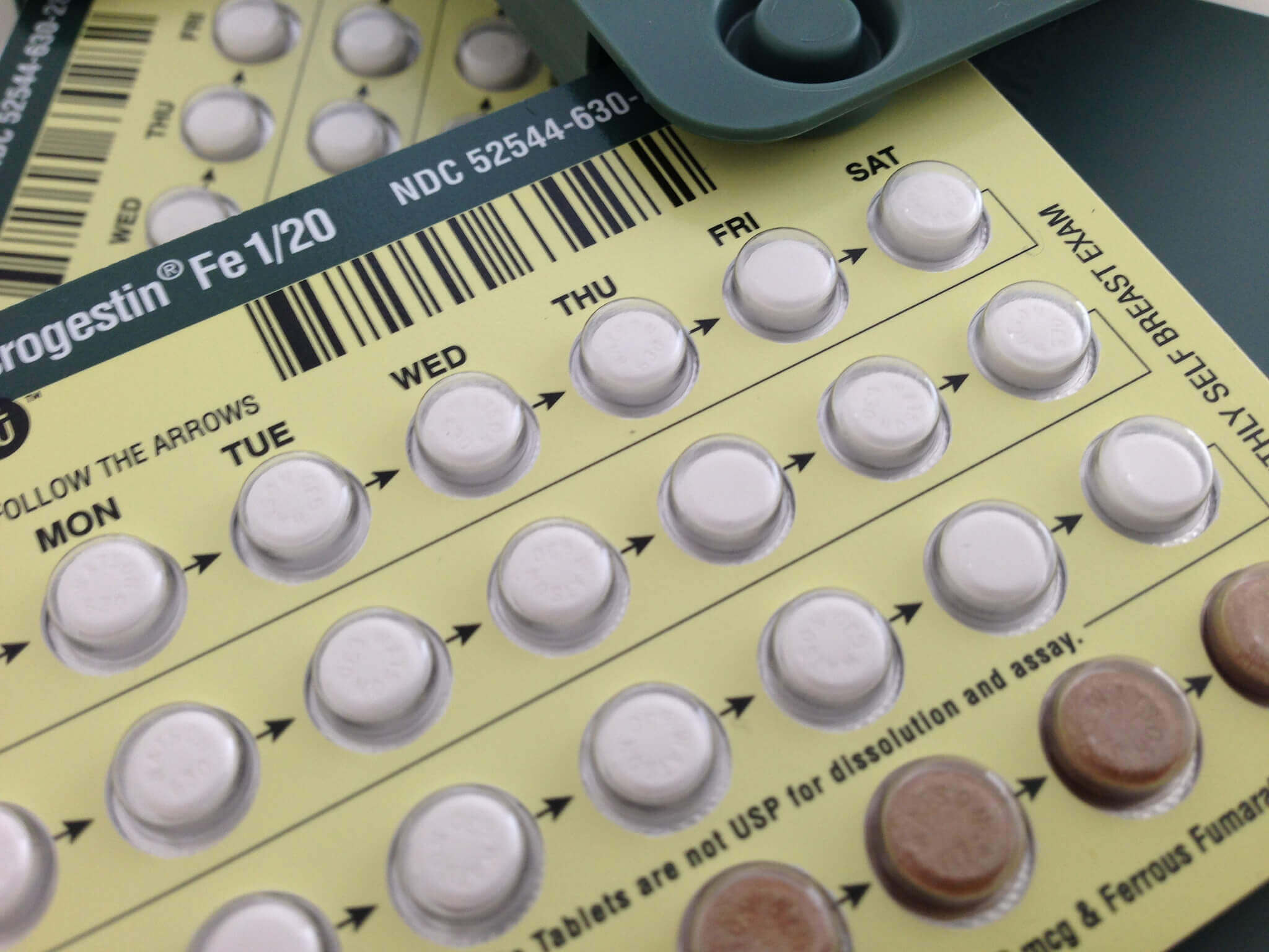 A set of birth control pills. 