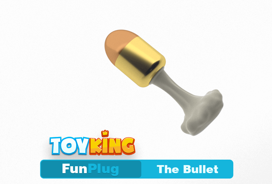 A 3D-printed buttplug shaped like a bullet.