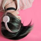 woman wearing headphones