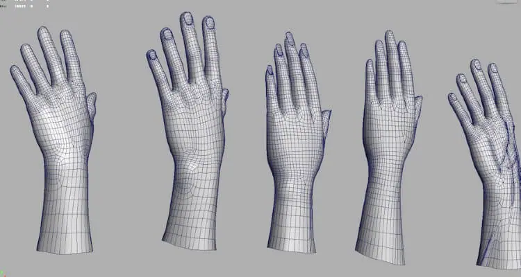Image of 3D left hands
