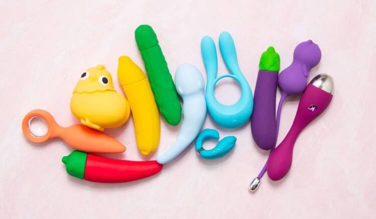 A group of sex toys that looks like emojis from Emojibator the sex toy brand.