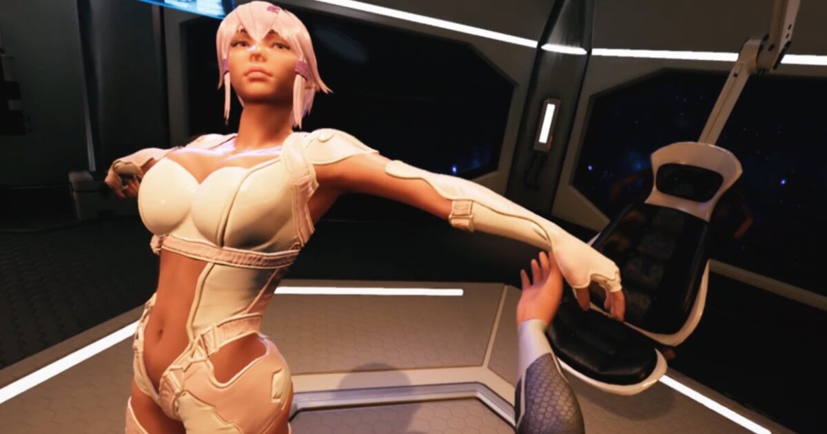 Screenshot of a sexbot from adult entertainment game