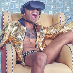 Image of male model Carter enjoying porn on Virtual Reality