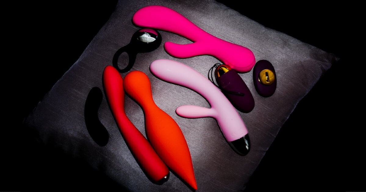 Image of popular sex toys placed on Pillow