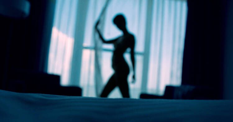 hotel window sexy silhouette