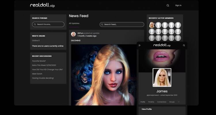 RealDoll private members community portal.