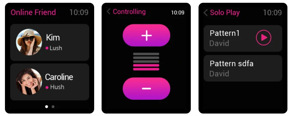 Lovense remote app screenshots of Apple Watch sex toy pairing.